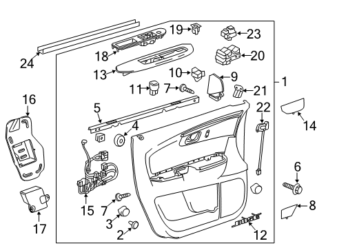 2011 Chevrolet Traverse Front Door Window Switch Diagram for 22895545