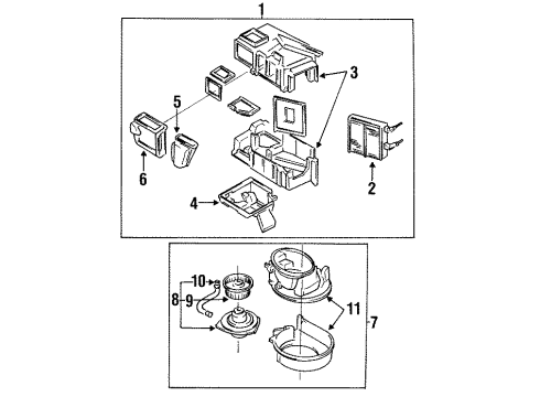 1990 Nissan Axxess Heater Core & Control Valve Core Assembly-Heater Diagram for B7140-30R00