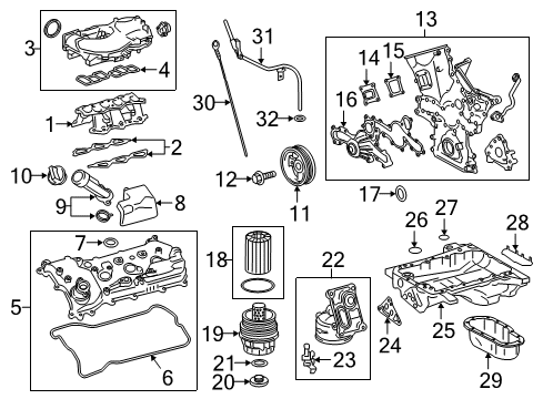 2017 Toyota Tacoma Engine Parts, Manifold Vibration Damper Bolt Diagram for 90105-16041