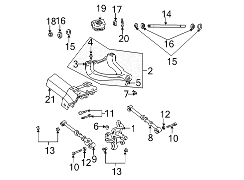 2005 Dodge Stratus Rear Suspension Components, Lower Control Arm, Upper Control Arm, Stabilizer Bar Suspension Control Arm Diagram for 4895277AC