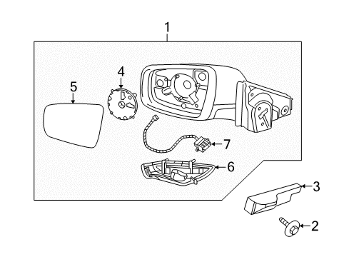 2012 Buick LaCrosse Mirrors Mirror Assembly Diagram for 22857440