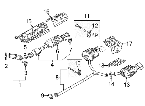 2017 Hyundai Sonata Exhaust Components Rear Muffler Assembly, Left Diagram for 28710-C1520