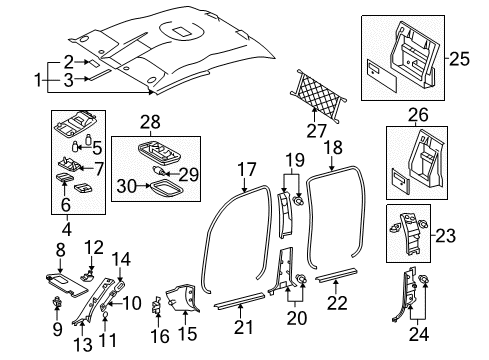 2007 Toyota Tacoma Interior Trim - Cab Overhead Console Diagram for 63650-AD010-B0