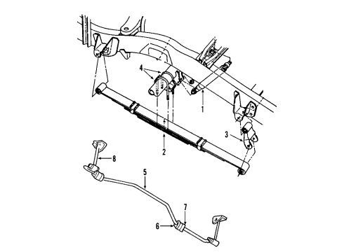 2005 Dodge Dakota Rear Suspension Components, Stabilizer Bar ABSORBER-Suspension Diagram for 52855126AE