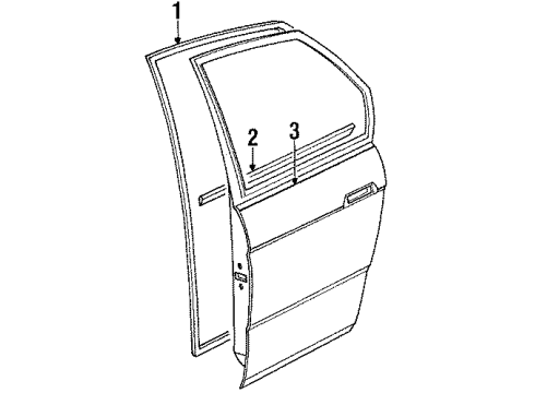 1985 Nissan Pulsar NX Rear Door Molding-Rear LH-Out Door Diagram for 82821-01M03