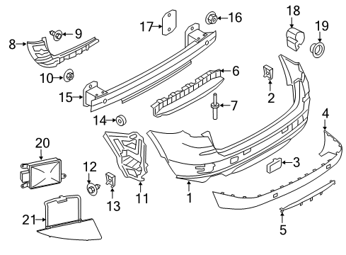 2016 BMW X4 Rear Bumper Reflector Left Diagram for 63147338807