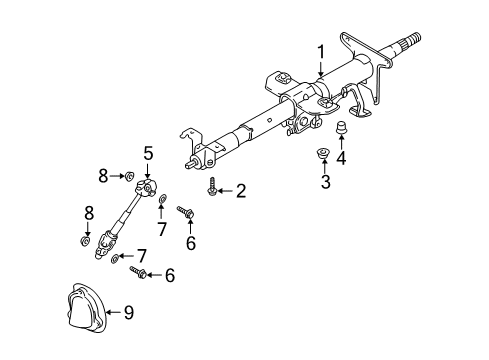 2003 Hyundai Elantra Steering Column & Wheel, Steering Gear & Linkage Column Assembly-Upper Diagram for 56310-2D100