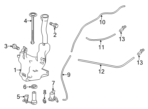 2015 Acura RLX Wiper & Washer Components Tube (870MM) Diagram for 76857-TM8-003