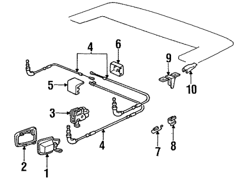 1992 BMW 318i Convertible/Soft Top - Folding Top Stopper Left Diagram for 51258171801