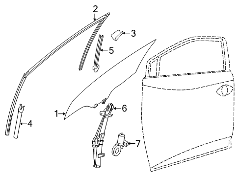 2018 Nissan Murano Front Door Glass Run Rubber-Front Door RH Diagram for 80330-5AA0C