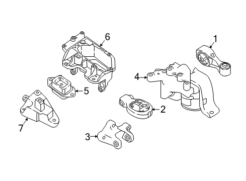 2019 Nissan Sentra Engine & Trans Mounting Engine Mounting, Rear Right Diagram for 11332-3DD0B