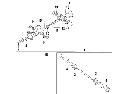 2007 Kia Sportage Rear Axle, Axle Shafts & Joints, Differential, Drive Axles, Propeller Shaft Joint Kit-Universal Diagram for 495982E000