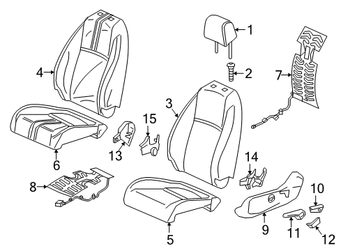 2018 Honda Civic Driver Seat Components Trim (Cashmere Ivory) Diagram for 81531-TBA-A11ZA