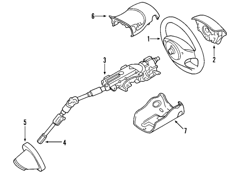 2002 Ford Focus Steering Column, Steering Wheel & Trim Lower Joint Diagram for YS4Z-3A525-AA