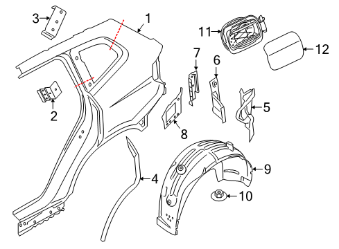 2019 BMW X5 Quarter Panel & Components Seal, C-Pillar, Left Diagram for 51767933009