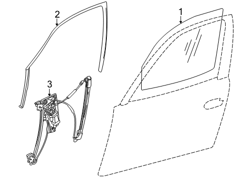 1995 BMW 750iL Front Door - Glass & Hardware Front Right Window Guide Diagram for 51328150402