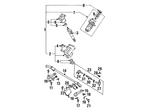 1999 Isuzu VehiCROSS Steering Column & Wheel, Steering Gear & Linkage Nut (14) Diagram for 8-94465-411-0