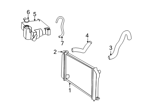 2005 GMC Envoy Radiator & Components Tank Asm, Radiator Inlet Diagram for 52494732