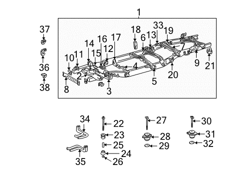 2003 Toyota Tundra Frame & Components Support Bracket Diagram for 48416-0C010