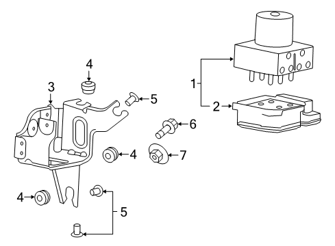 2015 Buick Regal ABS Components Mount Bracket Diagram for 22760036