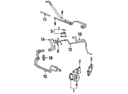 1996 Hyundai Accent P/S Pump & Hoses, Steering Gear & Linkage Hose Assembly-Power Steering Oil Pressure Diagram for 57510-22700
