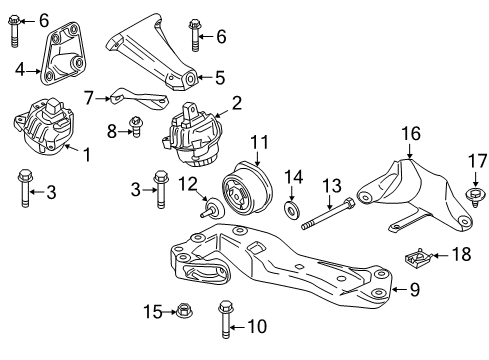 2015 BMW 550i GT Engine & Trans Mounting Supporting Plate Diagram for 22116788039