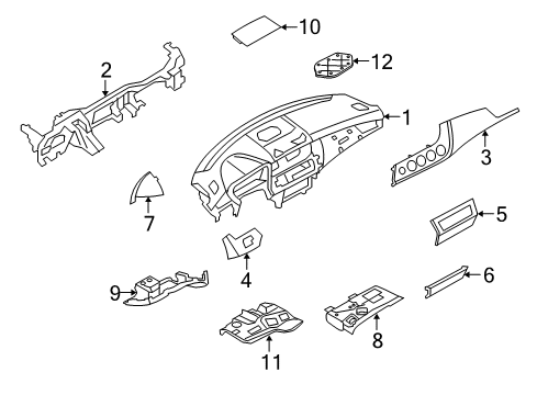 2015 BMW Z4 Instrument Panel Passenger'S Footwell Trim Panel Diagram for 51459129218