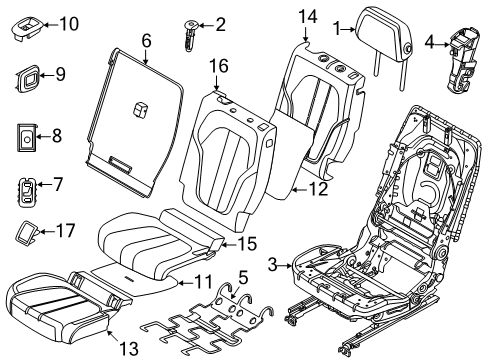 2021 BMW X7 Second Row Seats SEAT HEATER BACKREST RIGHT Diagram for 52207443506
