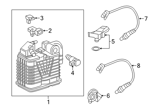 2017 Buick LaCrosse Emission Components Vapor Canister Diagram for 23495647