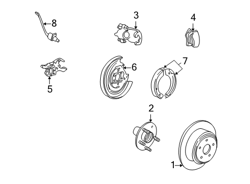 2006 Lincoln Navigator Parking Brake Splash Shield Diagram for 2L1Z-2C028-AA