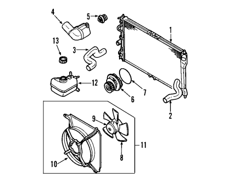 2004 Chevrolet Aveo Cooling System, Radiator, Water Pump, Cooling Fan Fan Blade Diagram for 93740673