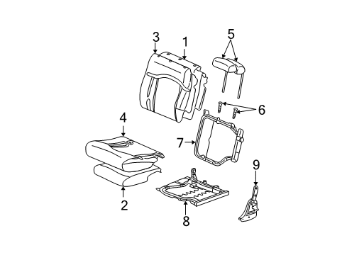 2006 Chevrolet Tahoe Rear Seat Components Pad Asm, Rear Seat #2 Cushion Diagram for 88941623