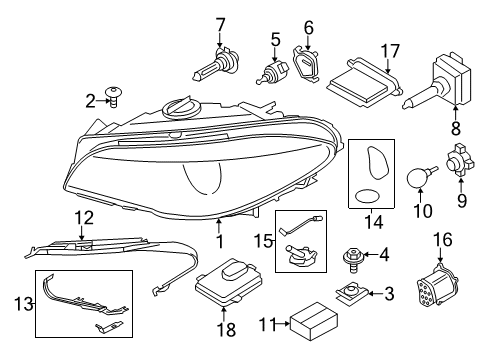 2011 BMW 550i xDrive Headlamps Cover Cap, Left Vert Hd/Lt Aim Control Diagram for 63127262837