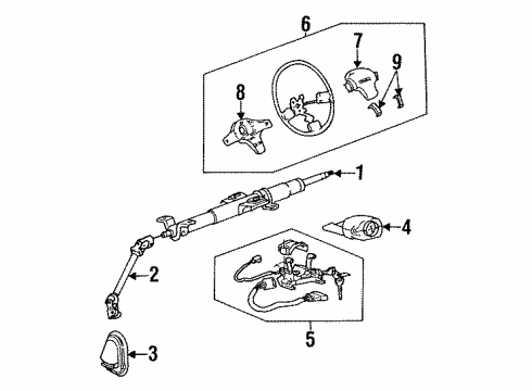 1991 Hyundai Scoupe Steering Column & Wheel, Steering Gear & Linkage Joint Assembly-Universal Diagram for 56410-23000