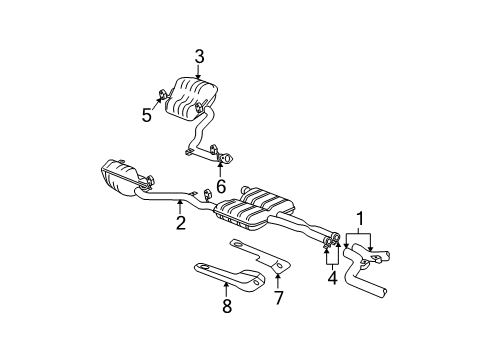 2006 Dodge Charger Exhaust Components Exhaust Muffler And Resonator Diagram for 4854532AB