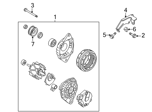 2010 Hyundai Elantra Alternator Brace-Generator Diagram for 37461-23651