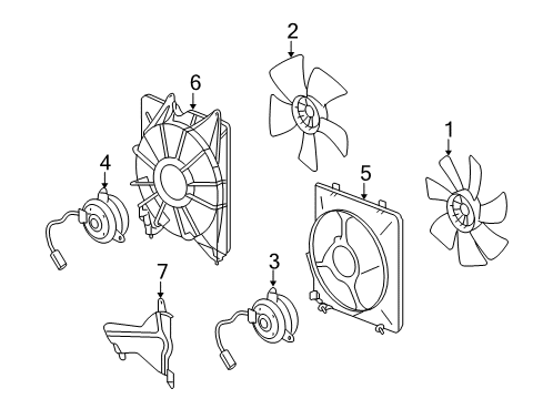 2012 Honda Crosstour Cooling System, Radiator, Water Pump, Cooling Fan Protector, Fan Motor Diagram for 38619-RKB-013
