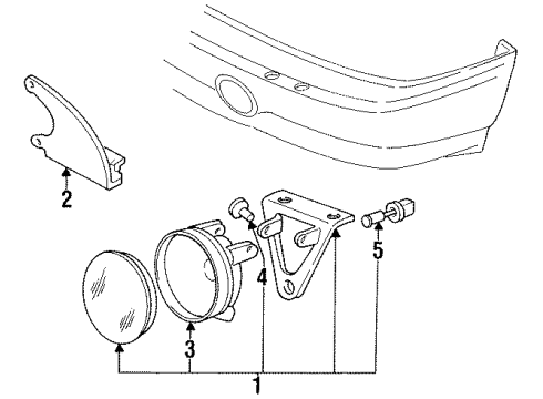 1996 Pontiac Bonneville Fog Lamps Lamp Housing Diagram for 16514760