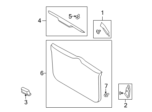 2009 Scion xB Interior Trim - Lift Gate Lift Gate Trim Diagram for 67750-12120-B0