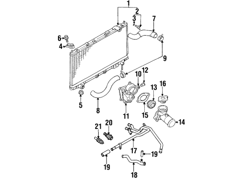 1995 Mitsubishi Eclipse Senders Water Pump Diagram for 4573560AB