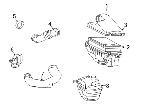 1999 Toyota Corolla Filters Cap Sub-Assy, Air Cleaner Diagram for 17705-0D010