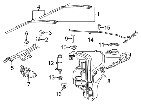 2011 Dodge Durango Wiper & Washer Components Screw-HEXAGON Head Diagram for 6506733AA