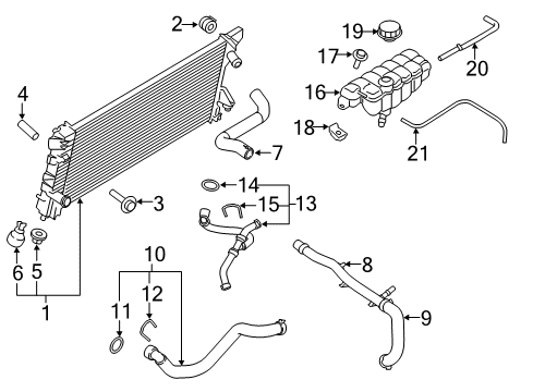 2017 Ford F-150 Radiator & Components Lower Hose Diagram for FL3Z-8286-A