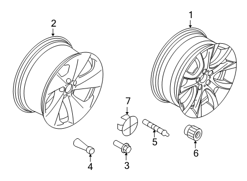 2011 BMW X6 Wheels, Covers & Trim Disc Wheel, Light Alloy, Rear Left Diagram for 36116791417