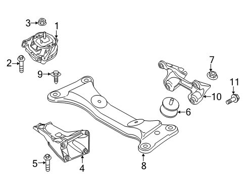 2013 BMW X1 Engine & Trans Mounting Engine Mount Bracket Left Diagram for 22116785695