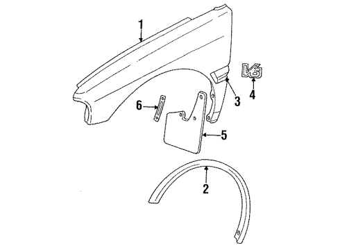 1994 Honda Passport Fender & Components Fender, Right Front Diagram for 8-97089-229-2