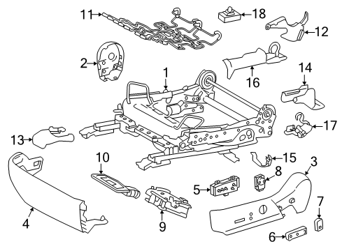 2018 Lexus IS300 Power Seats Spring Sub-Assembly, Front Diagram for 71051-53060