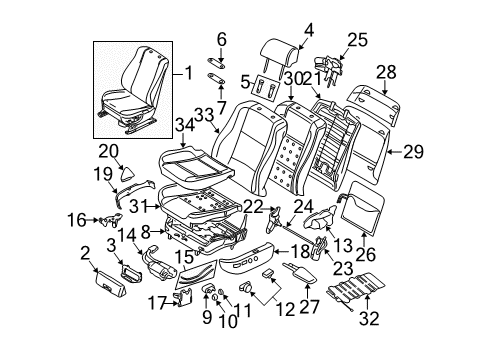 1997 BMW 540i Power Seats Set Mounting Parts Diagram for 52108157409