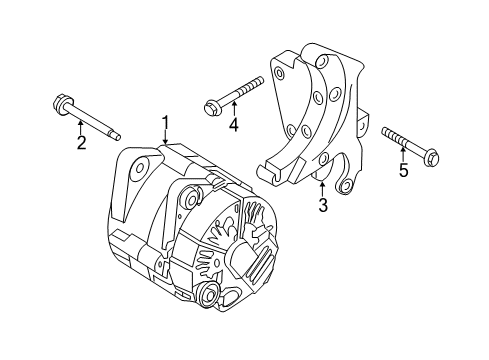 2012 Hyundai Equus Alternator Bracket-Generator Diagram for 37460-3F350