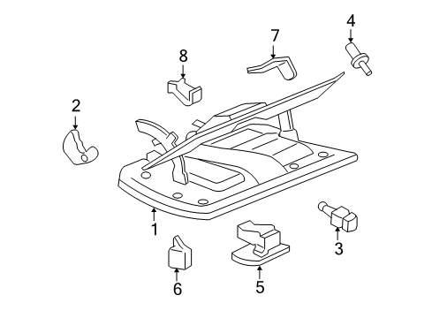 2007 Cadillac STS Glove Box Compartment Door Diagram for 20864474